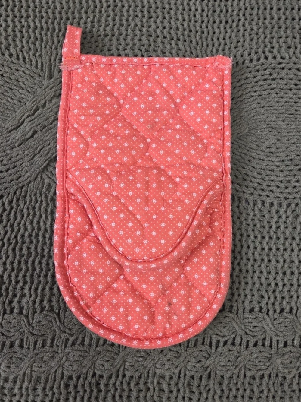 Franco Hand Oven Mitt Vintage Chicken Welcome Orange Polka Dots Retro